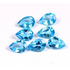 Natural Swiss blue topaz 7x10mm Pear facet 16 cts